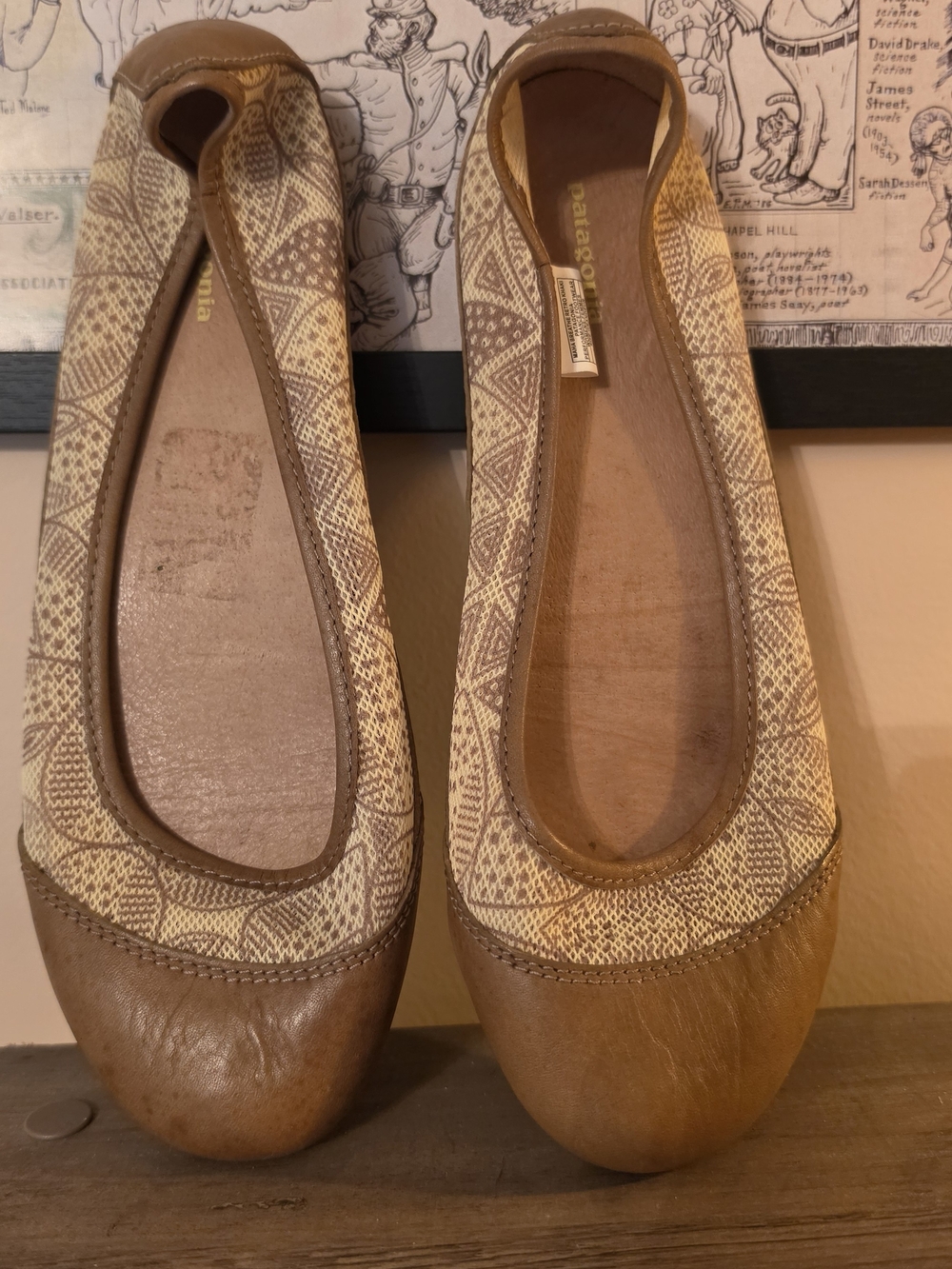 Patagonia Tan and Cream Patterned Women's Ballet Flats